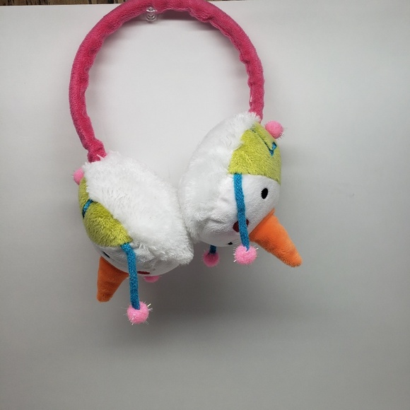 Snowman Girls Snow Fuzzy Warm Ear muffs - Picture 1 of 7